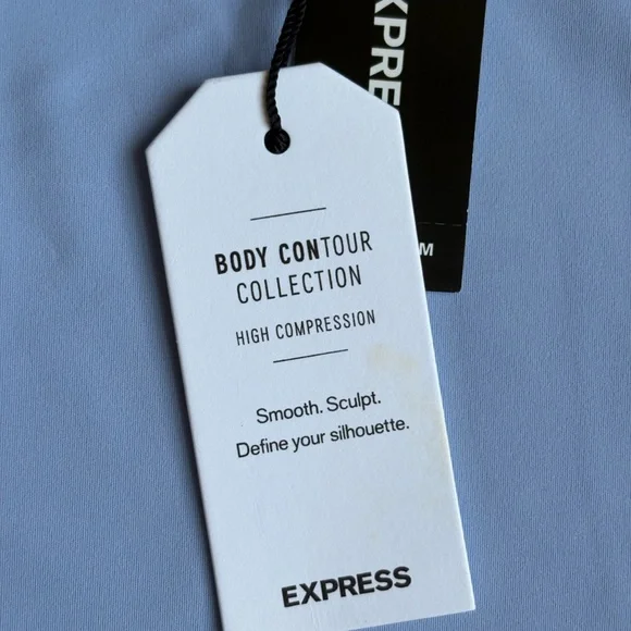 NWT Express Body Contour Collection Short Sleeve Top Blue Size XS - Picture 2 of 4